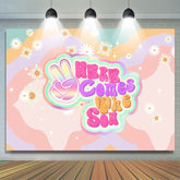 Bunt Hier Kommt Der Sohn Blumen Babydusche Hintergrund